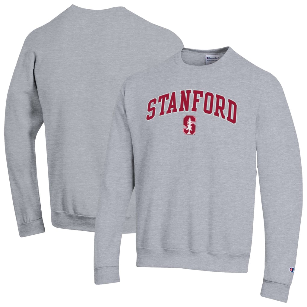  Stanford Cardinal Champion Arch Over Logo Pullover Sweatshirt - Heather Gray
